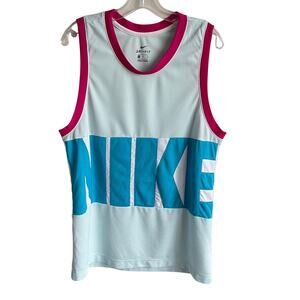 Nike Dri Fit Mens Sz Medium Classic Basketball Jersery Big Logo Graphic Tank Top